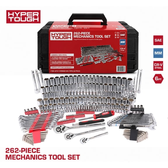 Open Box Hyper Tough 262-Piece Mechanics Tool Set (SAE and mm)