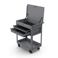thumbnail image 1 of Hyper Tough 28-Inch Steel Tool Cart with Drawer, 500 lb Load Capacity, Gray Powder-Coated, 1 of 7