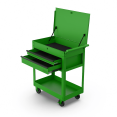 thumbnail interactive-video image 1 of Hyper Tough 28-Inch Steel Tool Cart with Drawer, 500 lb Load Capacity, Green Powder-Coated, 1 of 9