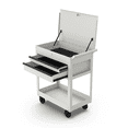 thumbnail interactive-video image 1 of Hyper Tough 28-Inch Steel Tool Cart with Drawer, 500 lb Load Capacity, White Powder-Coated, 1 of 9