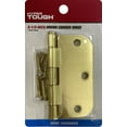 thumbnail image 1 of Hyper Tough 3-1/2 in. Round Corner Steel Door Hinge, Brass Finish, 1 of 8