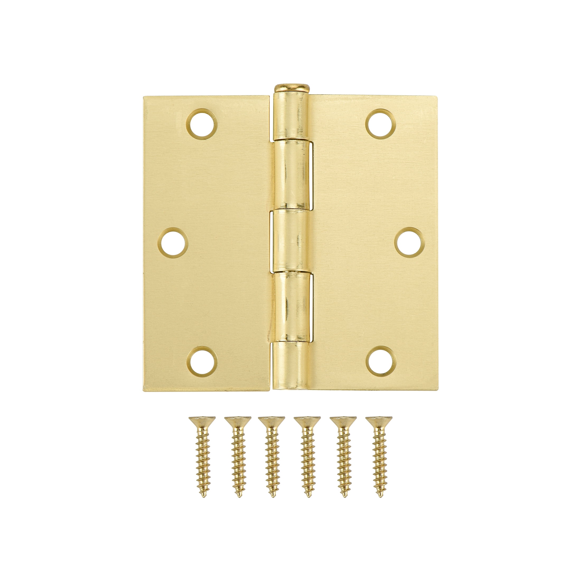 Hyper Tough 31/2 in. Square Corner Steel Door Hinge, Brass Finish