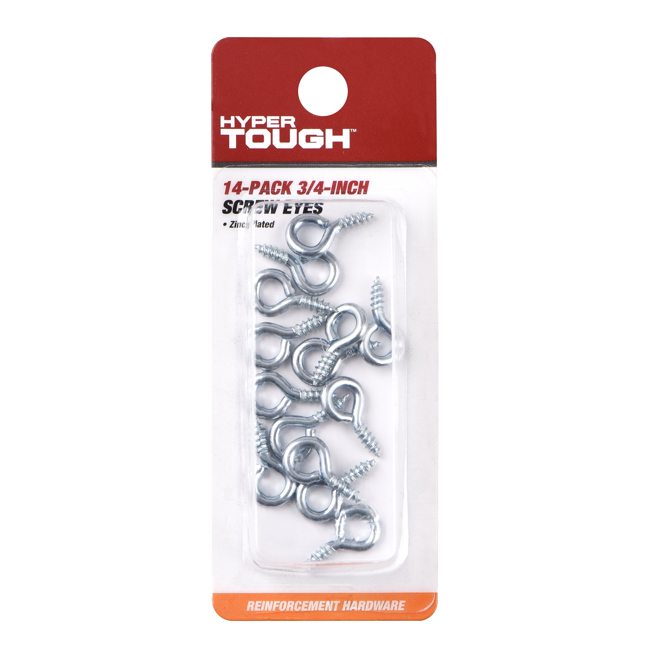 Hyper Tough 3/4 inch. Screw Eye, Zinc Plated, 14 Pieces
