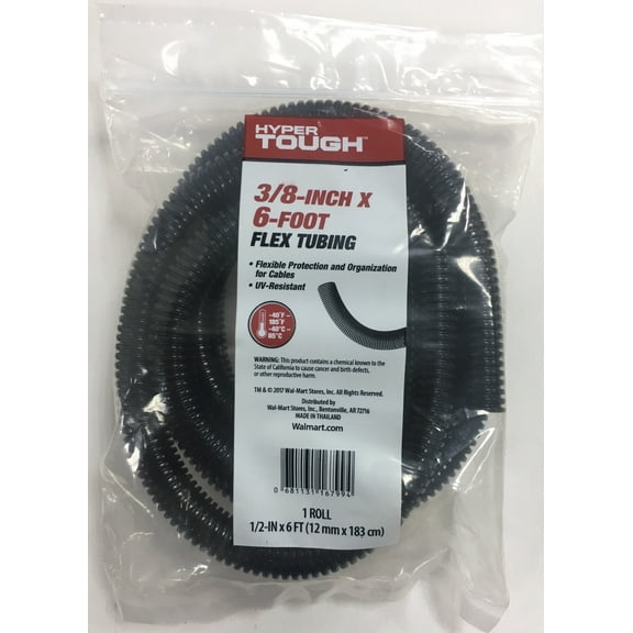 Hyper Tough 3/8 Inch X 6 Ft Uv Black Flex Tubing