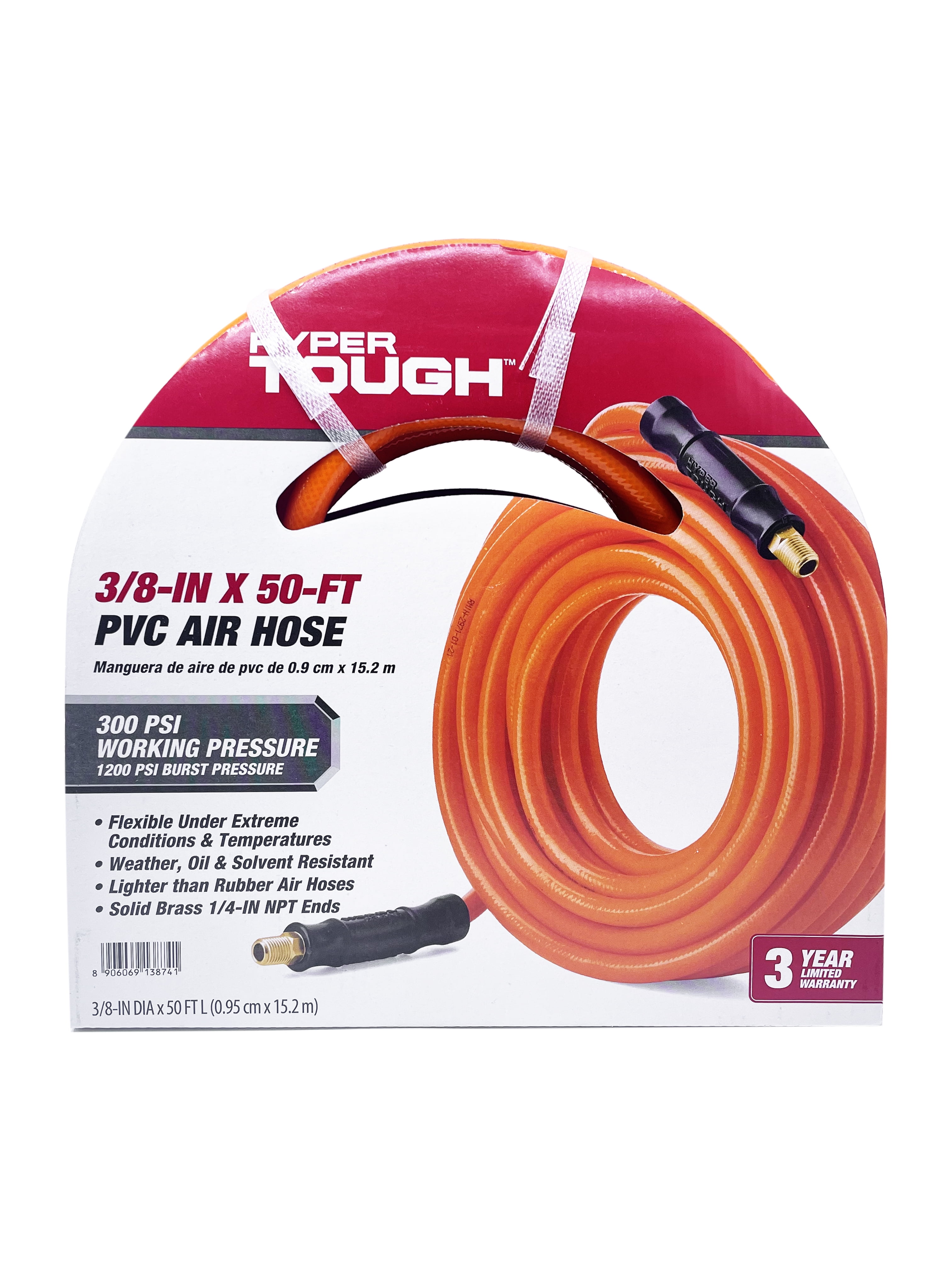 Hyper Tough PVC3850 3/8 x 50' Light Weight & Flexible PVC Air Hose
