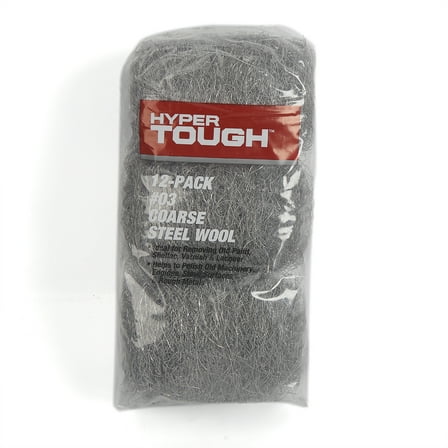 Hyper Tough #3 Coarse Steel Wool Pads, 12 Pack