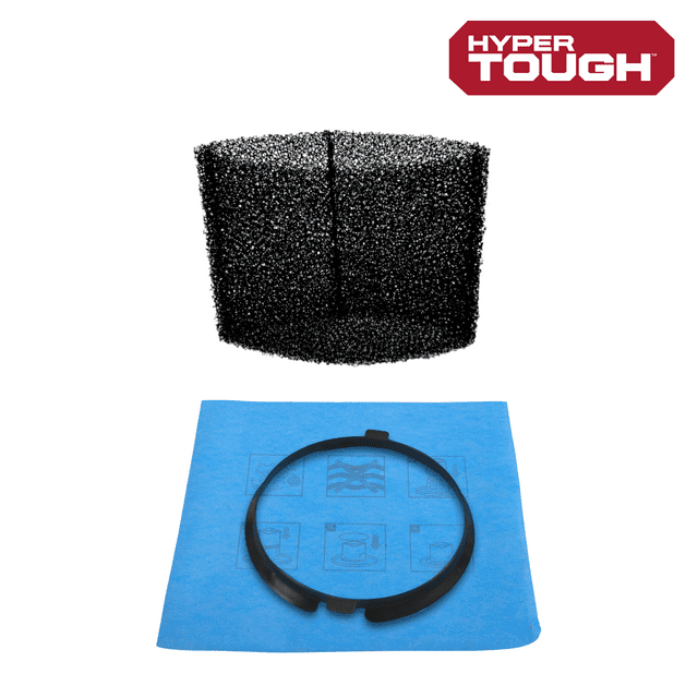 Hyper Tough 3 Gallon Wet/Dry Vac Buckethead Filter Replacement Bundle