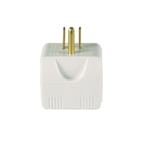 (4 pack) Hyper Tough 3-Outlet Grounded White Cube Adapter, 15 Amps