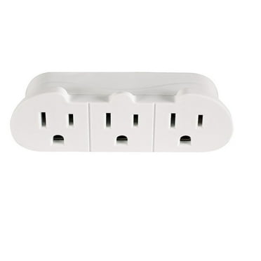 Hyper Tough 3-Outlet Grounded White Plug-in Type Wall Tap, Power Adapters, 15 Amps