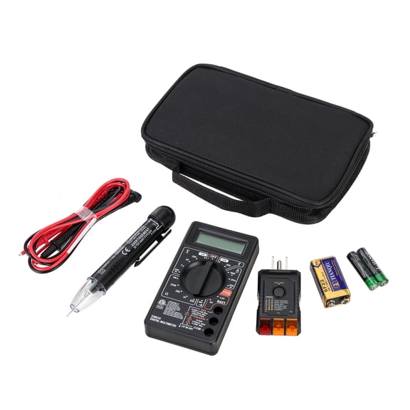 Hyper Tough 3-PC Electrical Tester Kit TD35236J with LCD Screen, 17.9 oz WT, 7.28" Width, New, 1 Ea