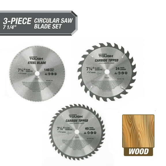 Hyper Tough 3-Pack 7-1/4-inch Circular Saw Blades Set