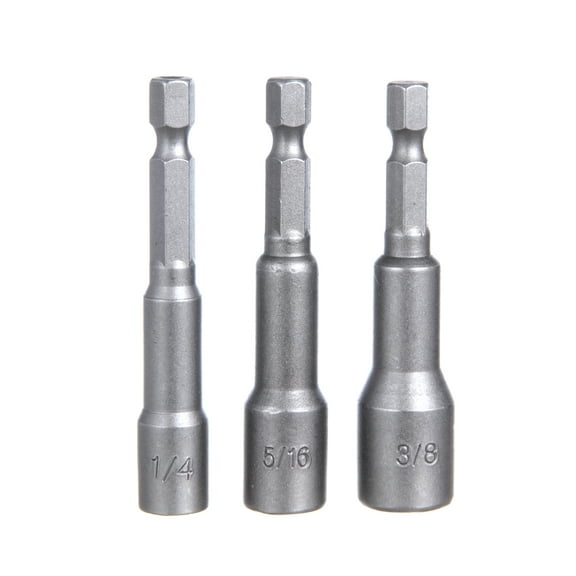 Hyper Tough 3 pack Hex Shank Magnetic Nut Screwdriver Bits