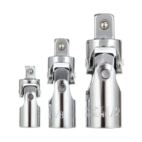 Hyper Tough UC82051A 3-Piece 1/4, 3/8, 1/2-Inch Universal Joint Set