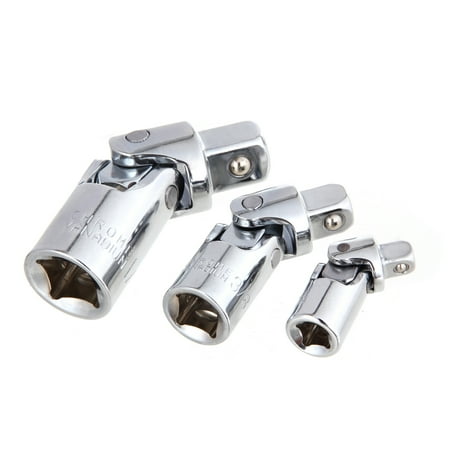 Hyper Tough 3 Piece Universal Joint Socket Set CRV 8UC0004A, 1/4, 3/8, 1/2 Inch