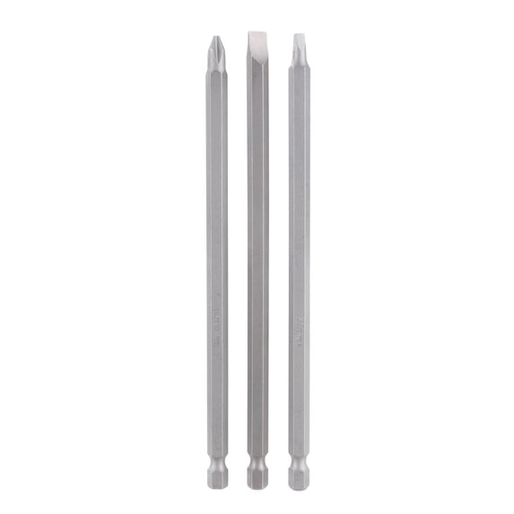 Hyper Tough 3 Piece 6 inch Screwdriver Bit Set Phillips Slotted Star AU85045N, Steel Material, New Condition