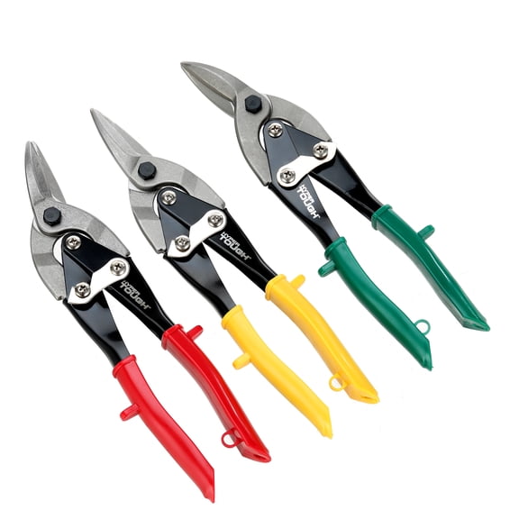 Hyper Tough 3 Piece Aviation Snip / Nippers Set with Cushion Grips, 8TU0092G