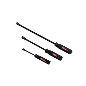 Hyper Tough Handled Steel Pry Bar Set with Metal Striking Caps, 3 Pieces