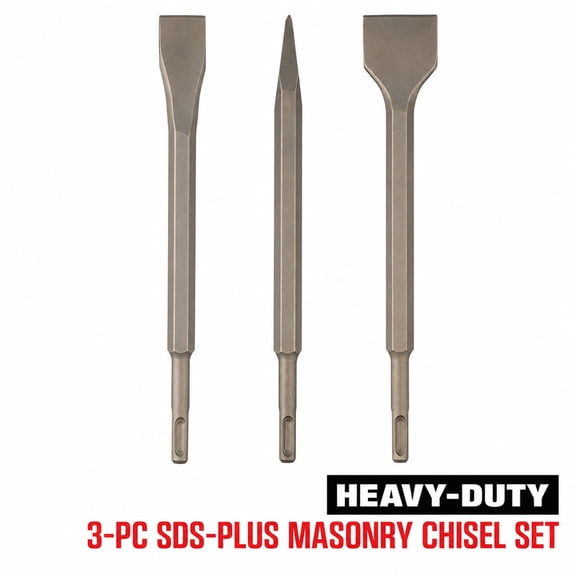 Hyper Tough SDS Plus Type Masonry Chisel Set, 3 Pieces