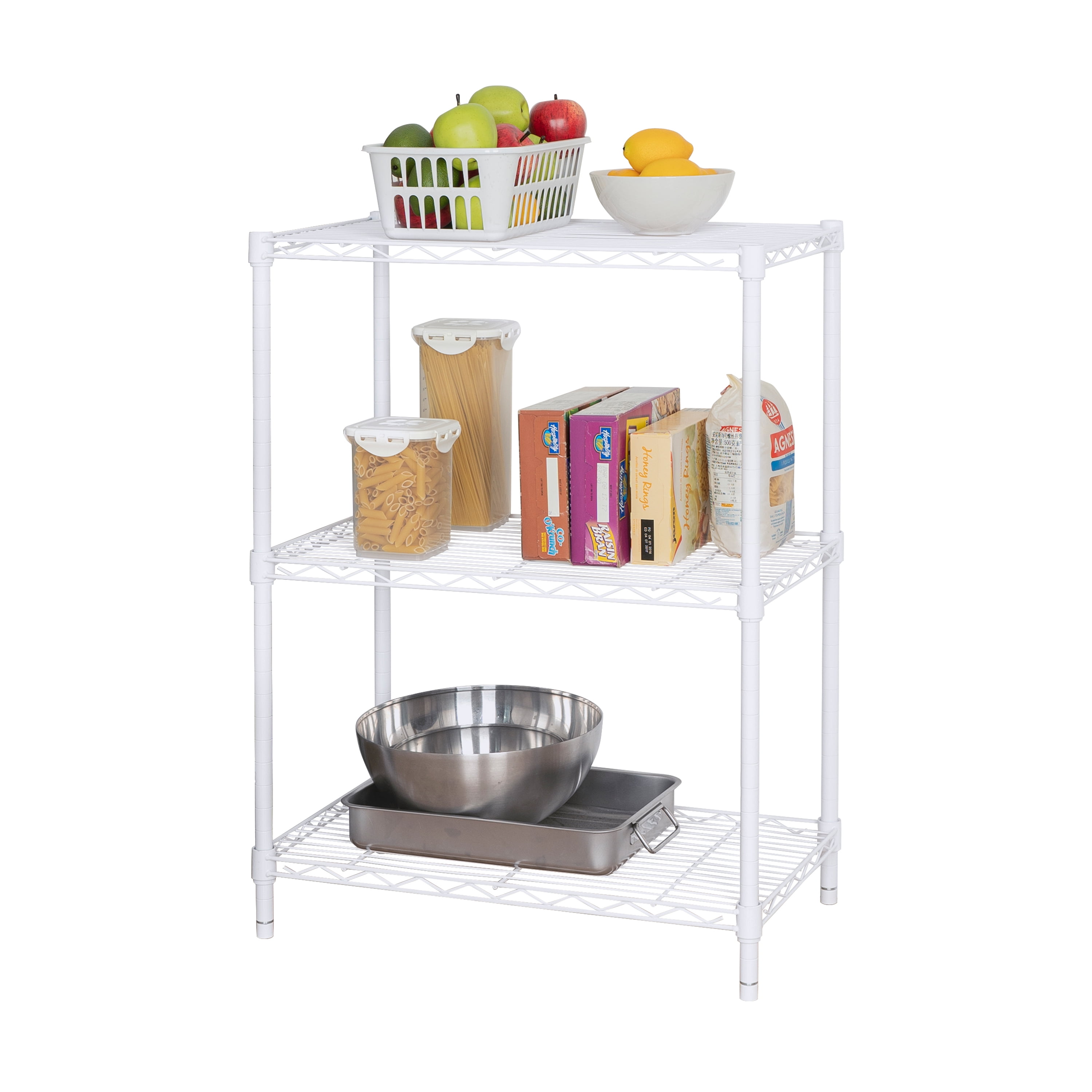 Hyper Tough 3Shelf MultiPurpose Wire Shelving Rack, White, Holds up