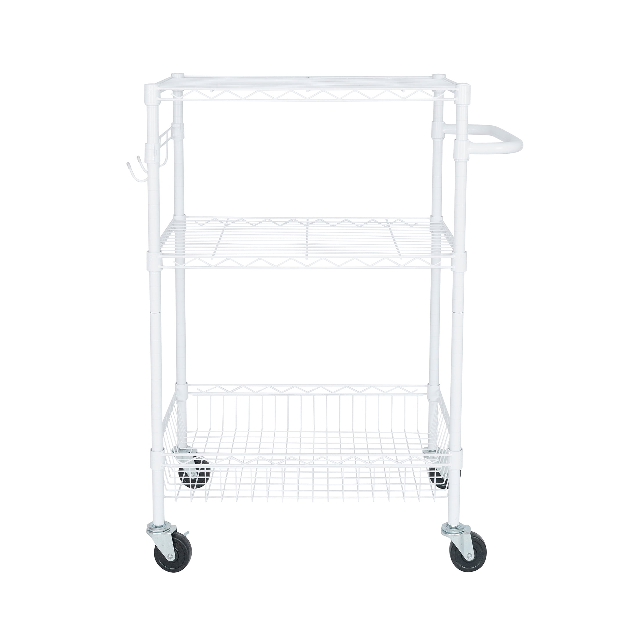 Hyper Tough 3Tier New Multipurpose Rolling Cart for Adult, White Color