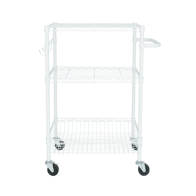Hyper Tough 3-Tier New Multipurpose Rolling Cart for Adult, White