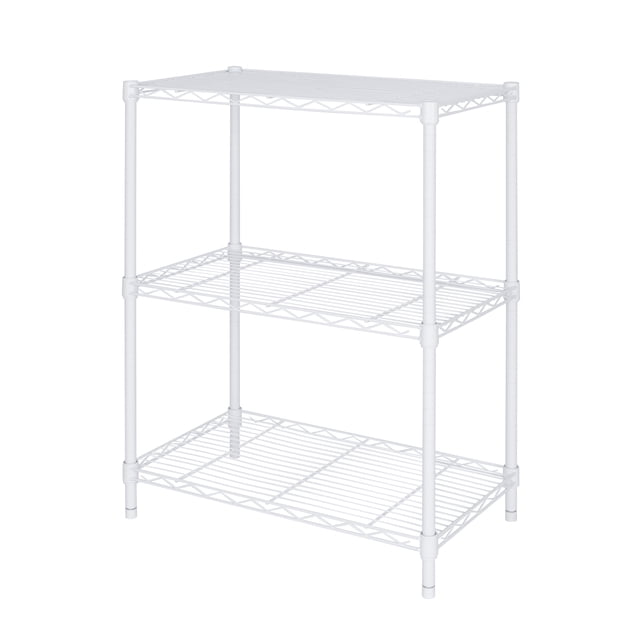 Hyper Tough 3-Tier Wire Shelving Rack, 750 lb Load Capacity, White ...