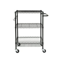 Hyper Tough 3-Tier New Multipurpose Rolling Cart, Black Color, 495lbs Load Capacity