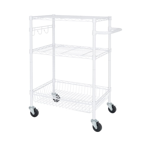 Hyper Tough 3-Tier New Multipurpose Rolling Cart, White Color, 495lbs Load Capacity