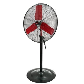 Hyper Tough 30 in Adjustable Height 3-Speed High Velocity Pedestal Fan, Red & Black