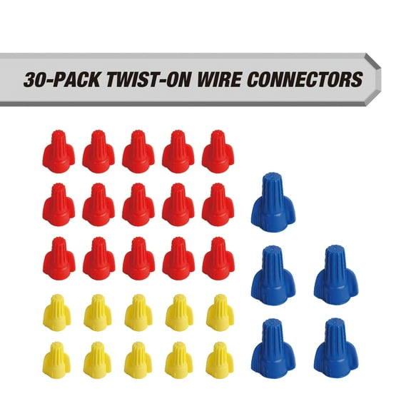 Hyper Tough 30-Piece Assorted Twist-On Wire Connectors