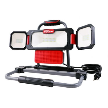 Hyper Tough 3000 Lumen Portable Multidirectional LED Work Light with 120° Swivel, Adjustable Two-Side Panels, 5-ft Cord Length, Powder Coating Finish