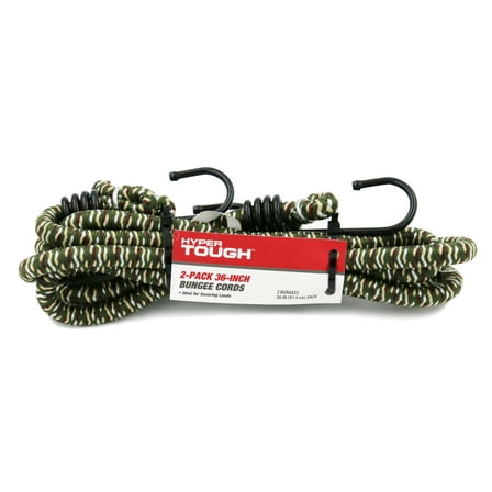 Hyper Tough 36 inch Standard Rubber Bungee Cords, Camo, 2 Pack