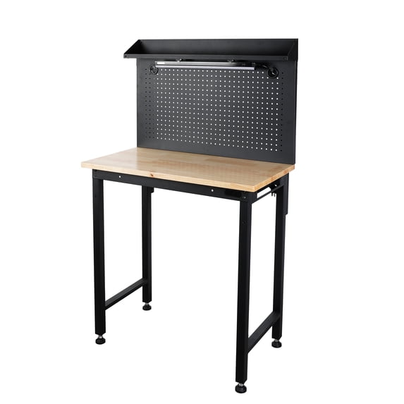 Hyper Tough 36-inch Workbench with Pegboard & Light