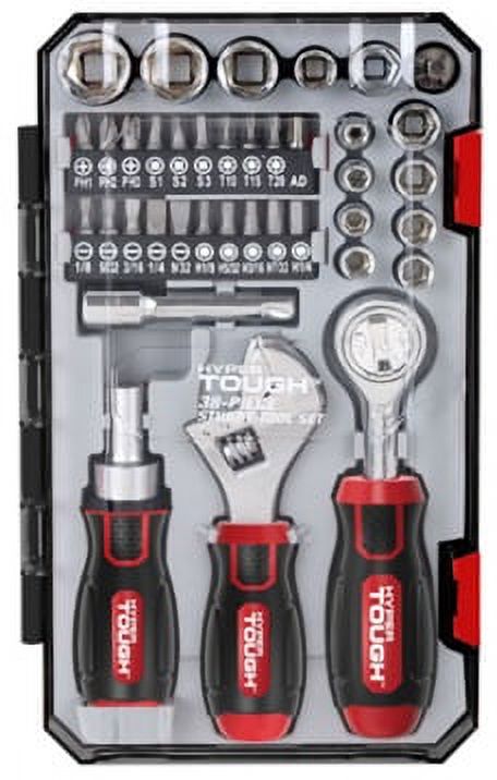 Hyper Tough 38 Piece Multi-Size Stubby Wrench and Socket Set For Home Use - image 1 of 13