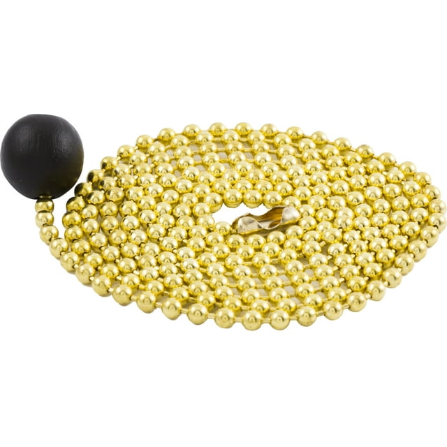 Hyper Tough 3ft Pull Chain Extension with Wooden Ball, Brass, 0.04lbs