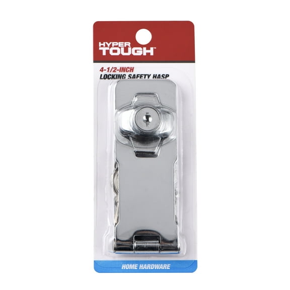 Hyper Tough 4.5 inch. New Steel Locking Safety Hasp, Chrome Plated