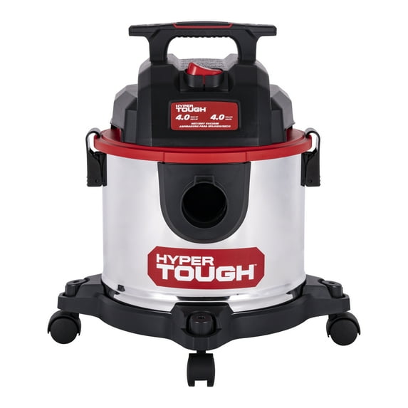 Hyper Tough 4 Gallon 4 HP Stainless Steel Wet Dry Vacuum for Home, Car, Garage & Workshop
