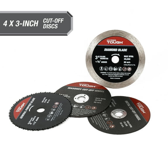 Hyper Tough 4-Pack, 3-inch Aluminum Cut-off Discs, 43230