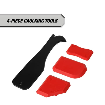Hyper Tough 4-Piece Caulking Tool Kit with 3 Sealing Tools and Removal Tool