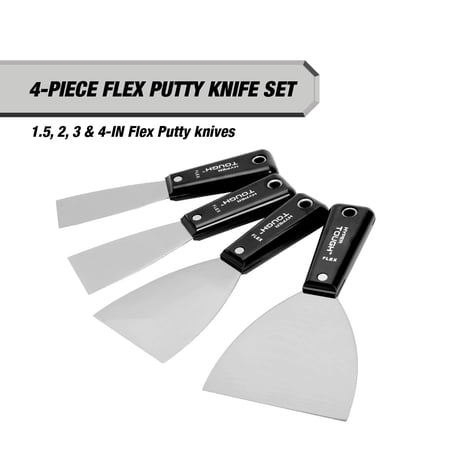 Hyper Tough 4 Piece Putty Knife Set