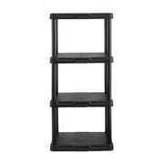 Hyper Tough 4-Shelf Black Plastic Storage Shelf, 22" W x 14" D x 47" H, Holds up to 200 lb Total Capacity