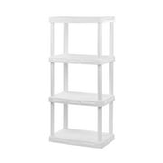 Hyper Tough 4-Shelf White Plastic Storage Shelf, 22" W x 14" D x 47" H, Holds up to 200 lb Total Capacity