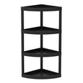 thumbnail image 1 of Hyper Tough 4 Tier Plastic Storage Corner Shelf, 20 lb per Shelf Capacity, Black, 1 of 10