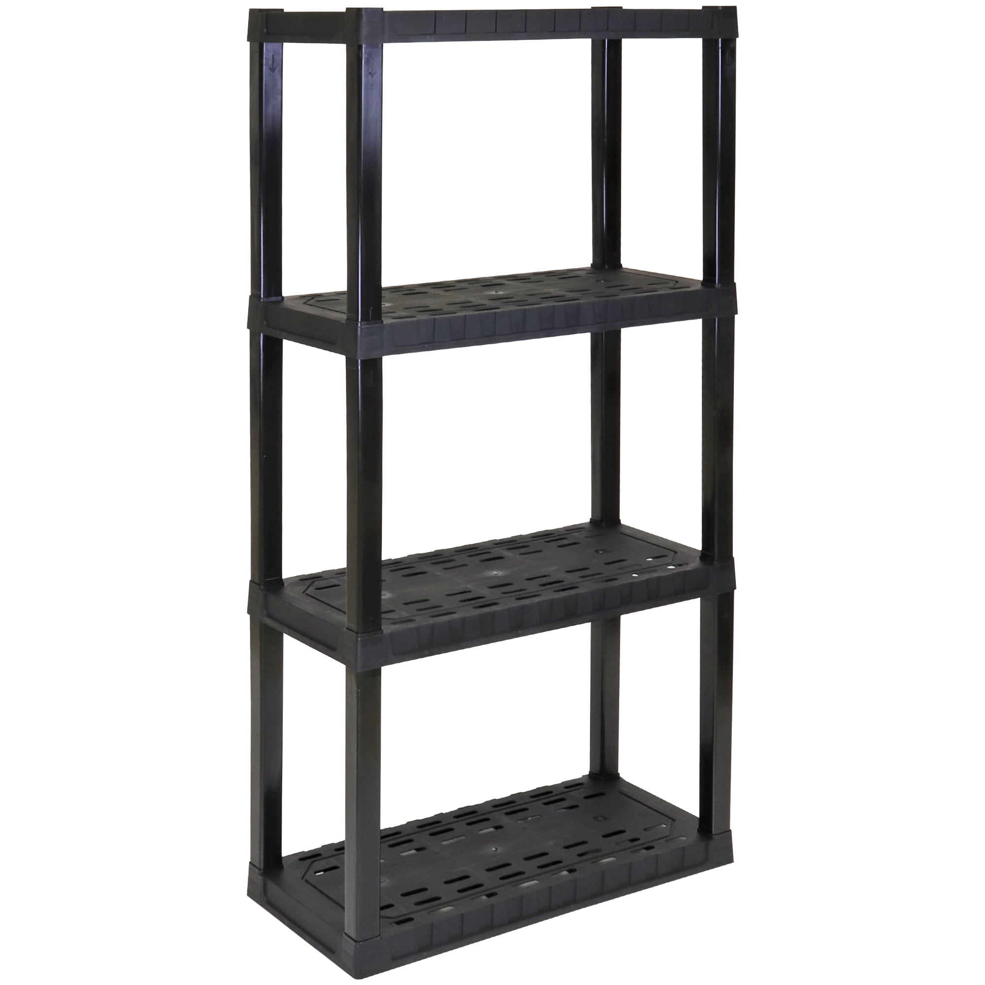 Hyper Tough Large 5-Tier Plastic Shelves, Interlocking Multipurpose Plastic  Organizer, W36 x D18 x H74 Black