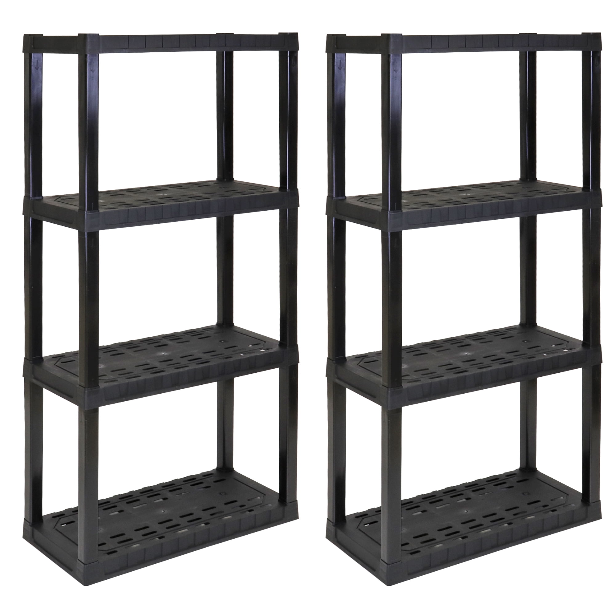 Hyper Tough Plastic 4-Shelf Garage Storage Utility Cabinet, Black