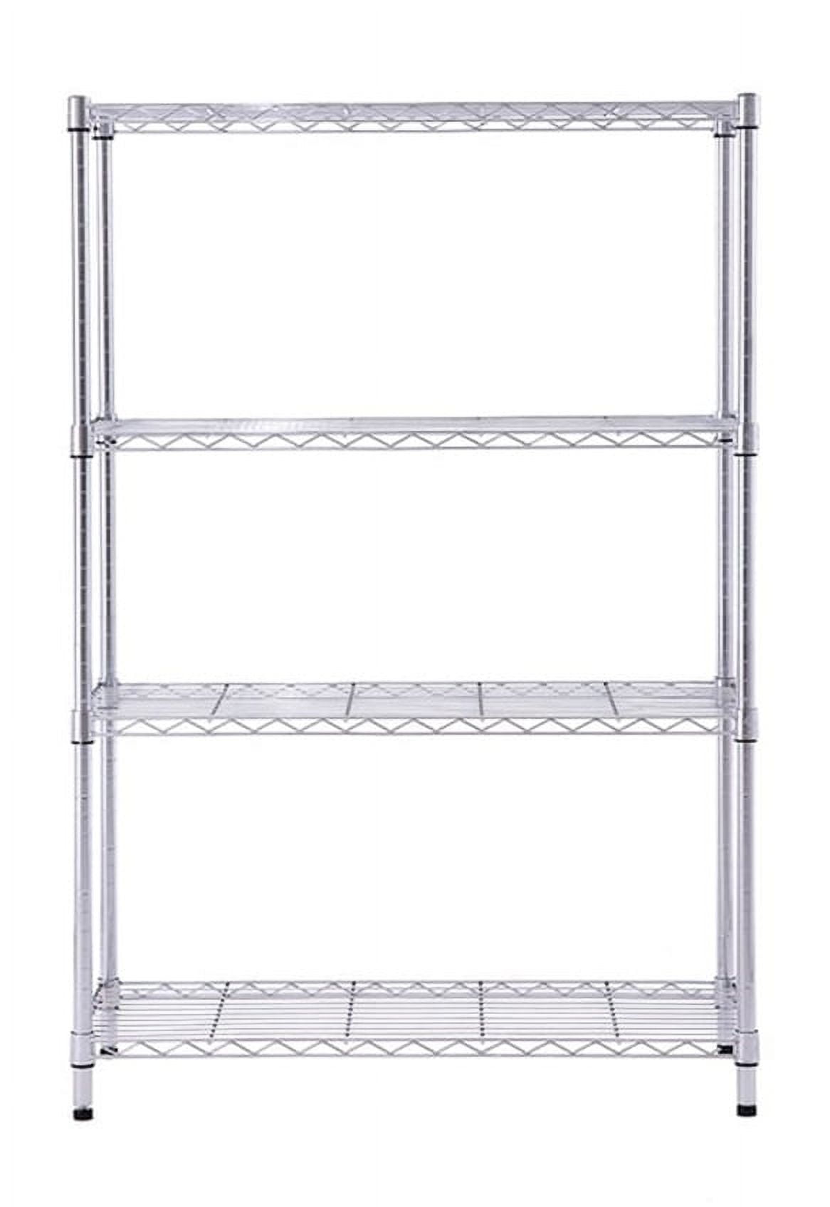 Chrome Steel 4-Tier Adjustable Wire Shelf Unit