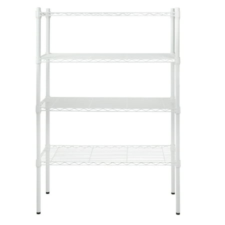 Hyper Tough 4 Tier Wire Shelf Unit, White, 1400 lbs Capacity