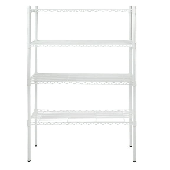 Hyper Tough 4 Tier Wire Shelf Unit, White, 1400 lbs Capacity