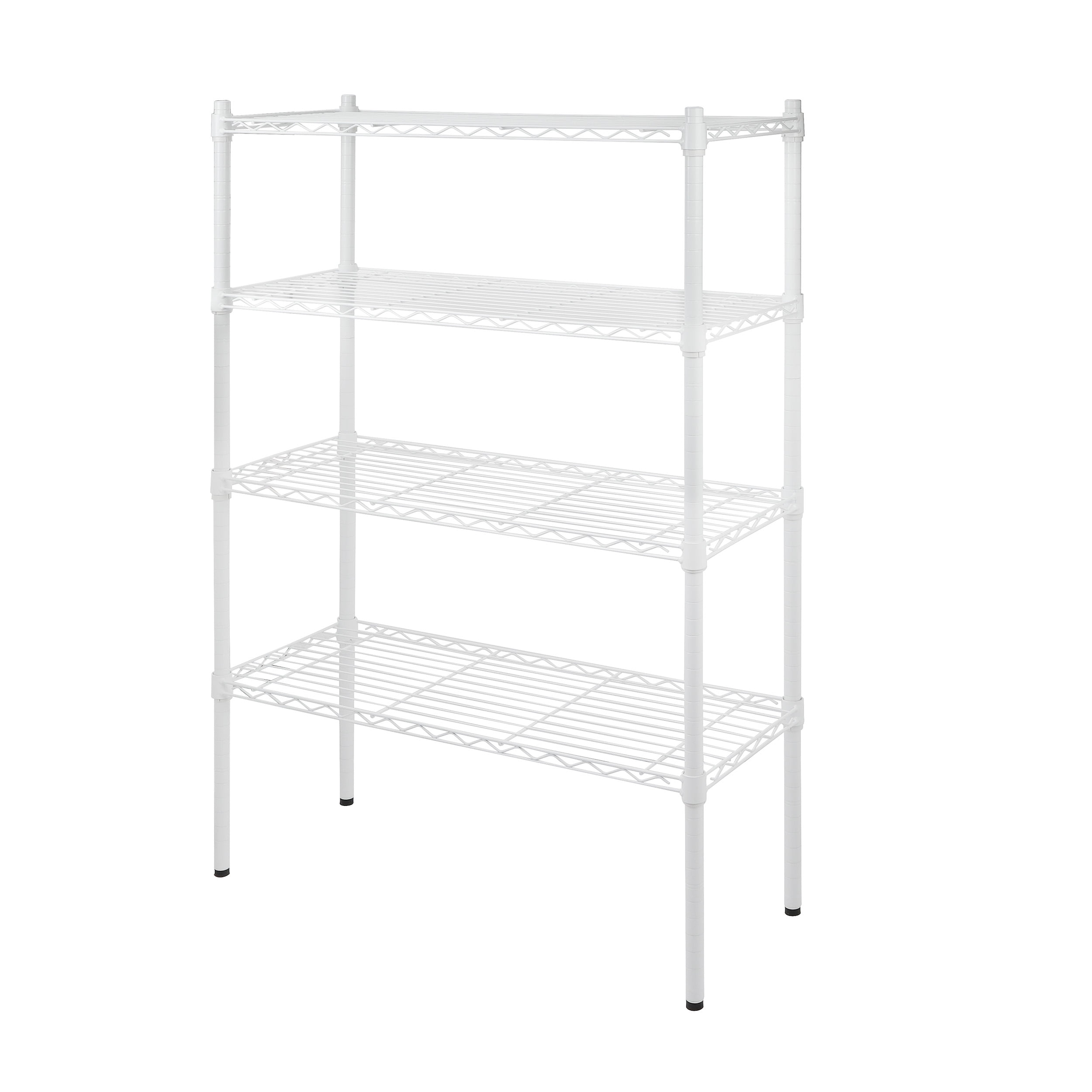 Hyper Tough 4Tier Wire Shelf Unit, White, Garage Storage, Storage Rack