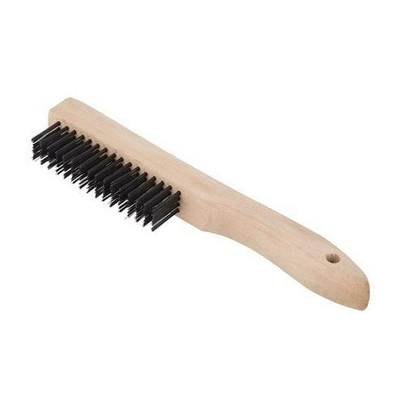 Hyper Tough 4 X 16 Row Steel Wire Brush with Wooden Handle